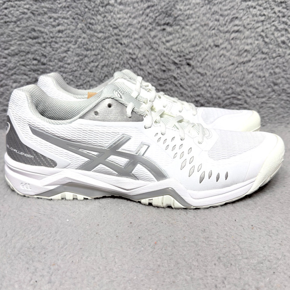 Asics Gel Challenger 12 Womens Size 11 Tennis Shoes Sneakers White Silver Mesh - Picture 1 of 9